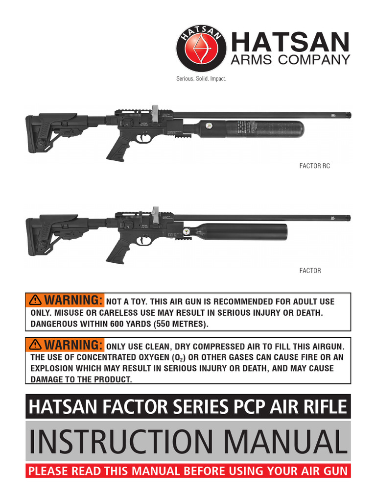 Hatsan Factor PCP Air Rifle Manual | PDF | Trigger (Firearms) | Gun Barrel