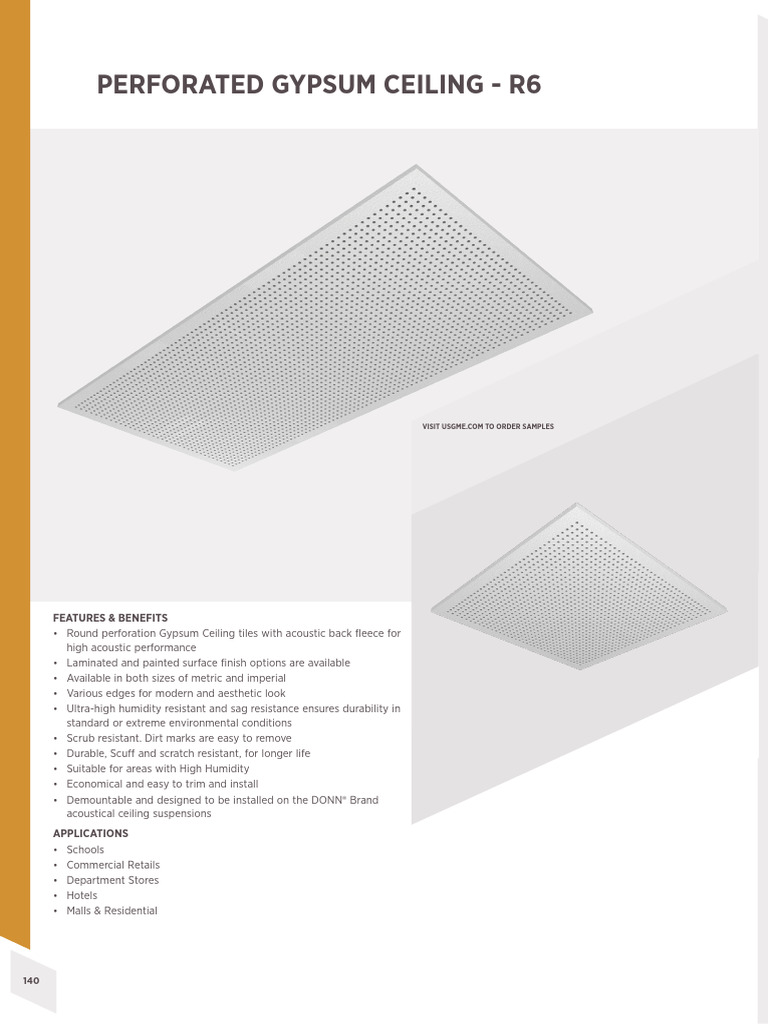 Perforated Gypsum Ceiling Specifications | PDF | Materials | Building ...