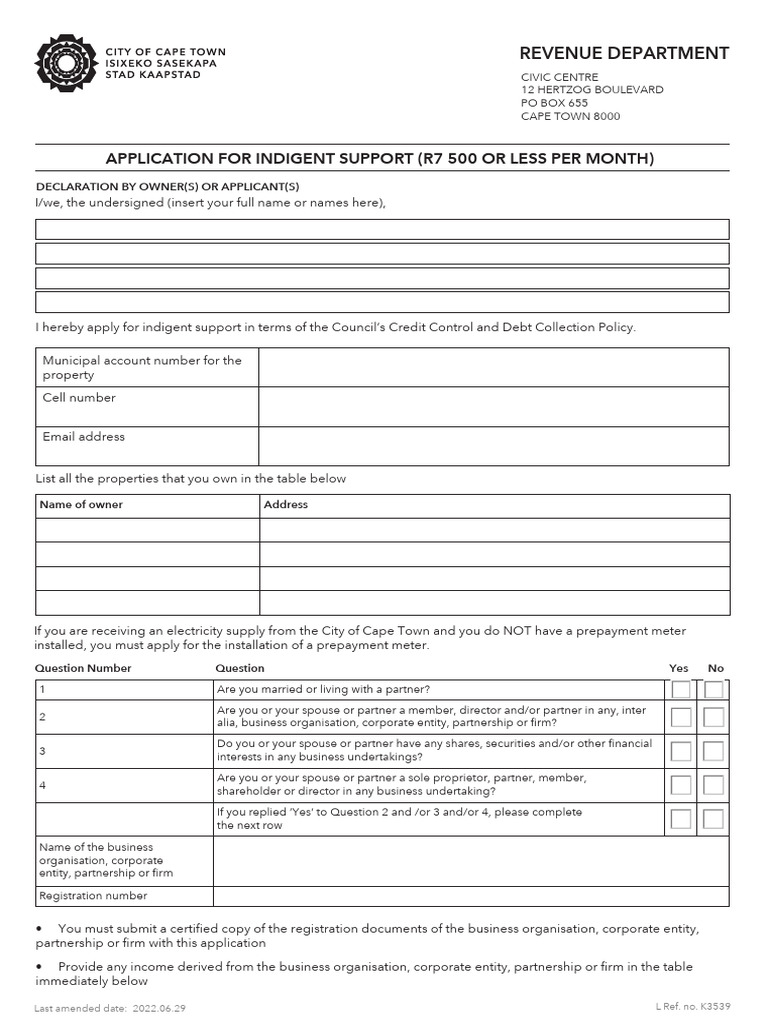Indigent Grant Application Form | PDF | Affidavit | Income