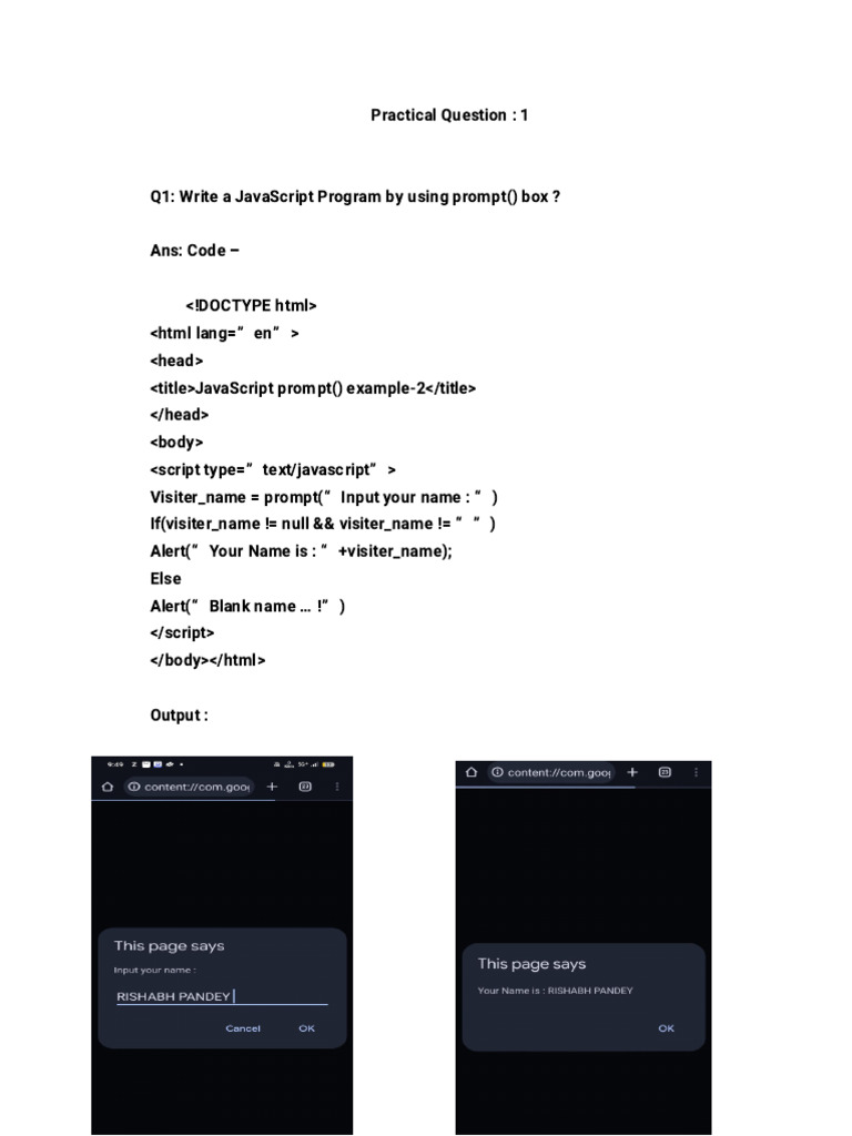 Practical Question 13 | PDF