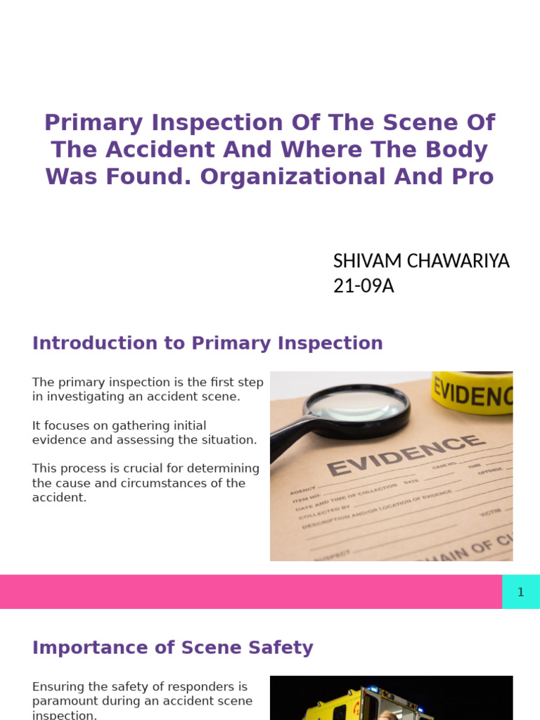 Primary Accident Scene Inspection Guide | PDF | Evidence