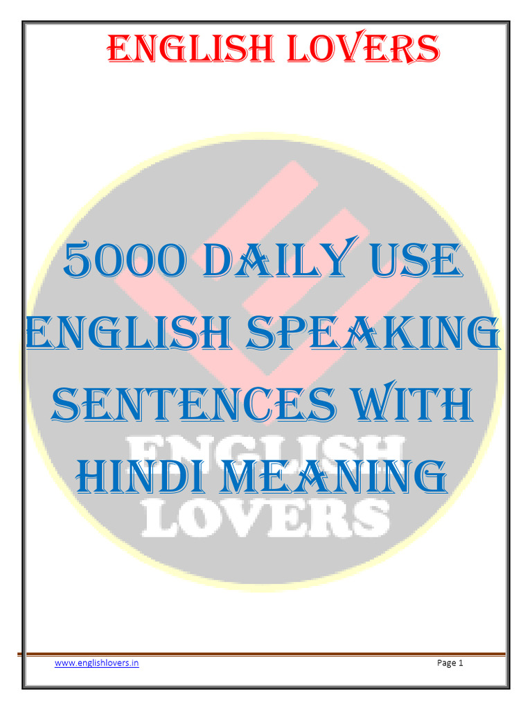 5000 Daily Use English Sentences PDF | PDF