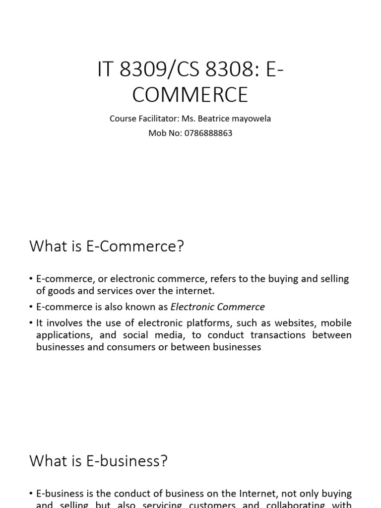 E-Commerce Course Overview PDF | PDF | E Commerce | Online Shopping