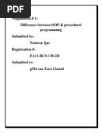 Difference Between OOP & Procedural Programming