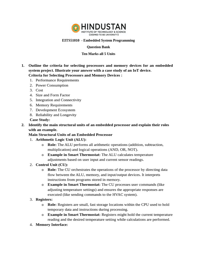 Embedded System Programming Guide | PDF | Central Processing Unit ...