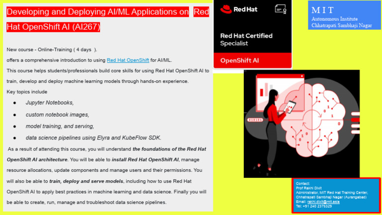 Red Hat OpenShift AI/ML Course | PDF