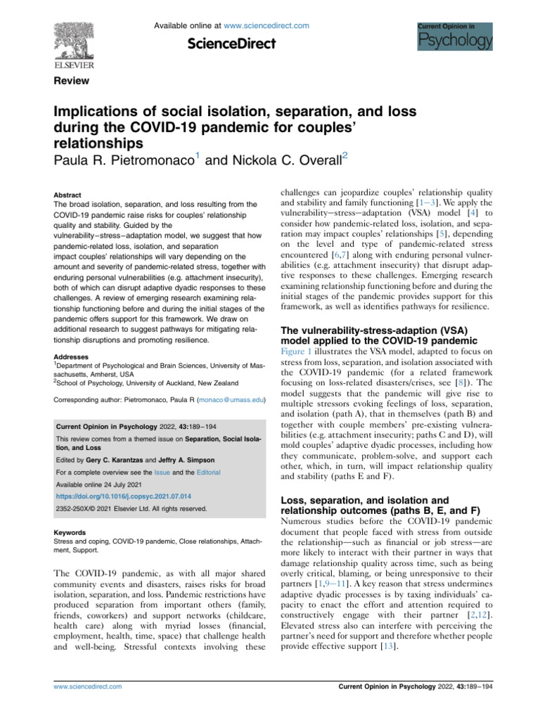 Implications of Social Isolation | PDF | Attachment Theory | Stress ...