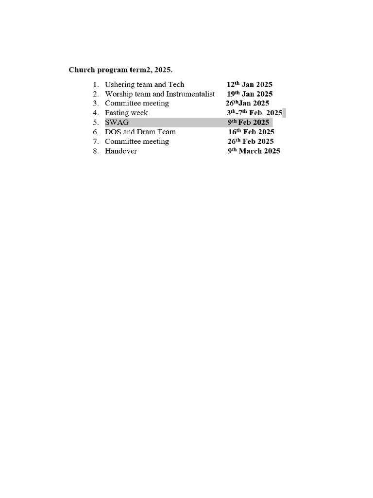Blank Church Program Paper