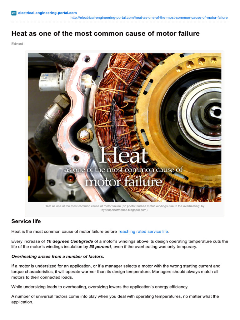 Causes of Motor Failure: Heat Impact | PDF | Hyperthermia | Building ...