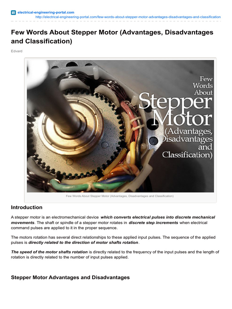 Few Words About Stepper Motor Advantages Disadvantages and ...