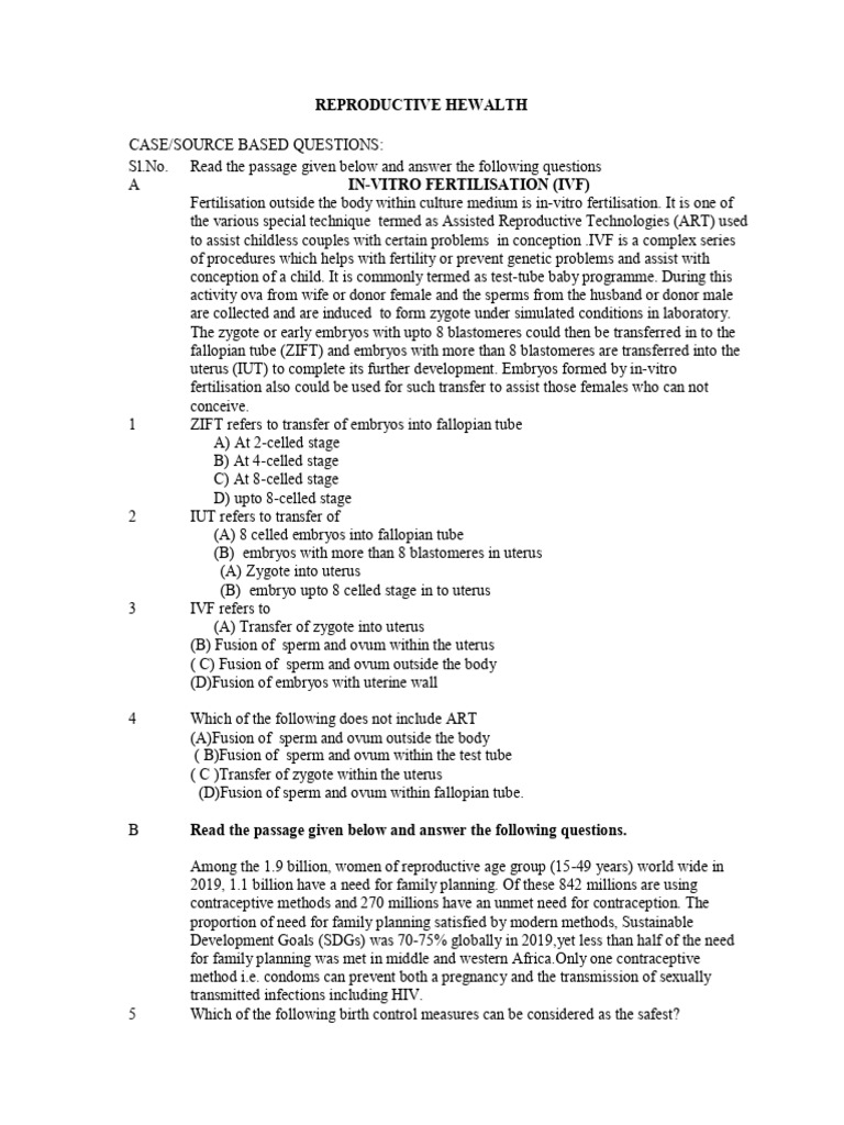 Understanding Reproductive Health Issues | PDF | Birth Control | In ...