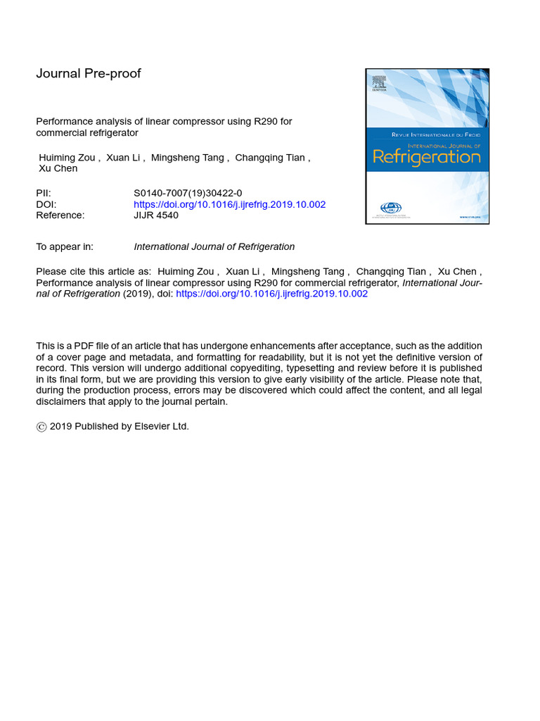 10 1016@j Ijrefrig 2019 10 002 | PDF | Piston | Force