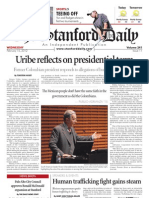 Uribe Reflects On Presidential Term: The Stanford Daily