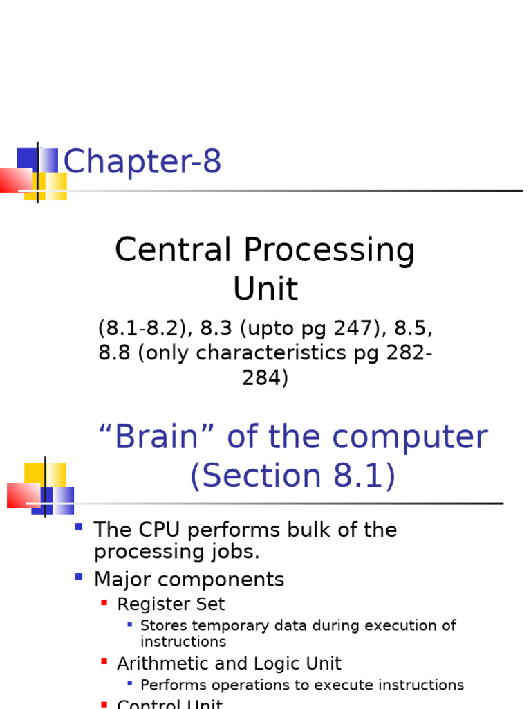 Final CH 8 Cpu BSC H Sem I-1 | PDF | Computing | Computer Architecture