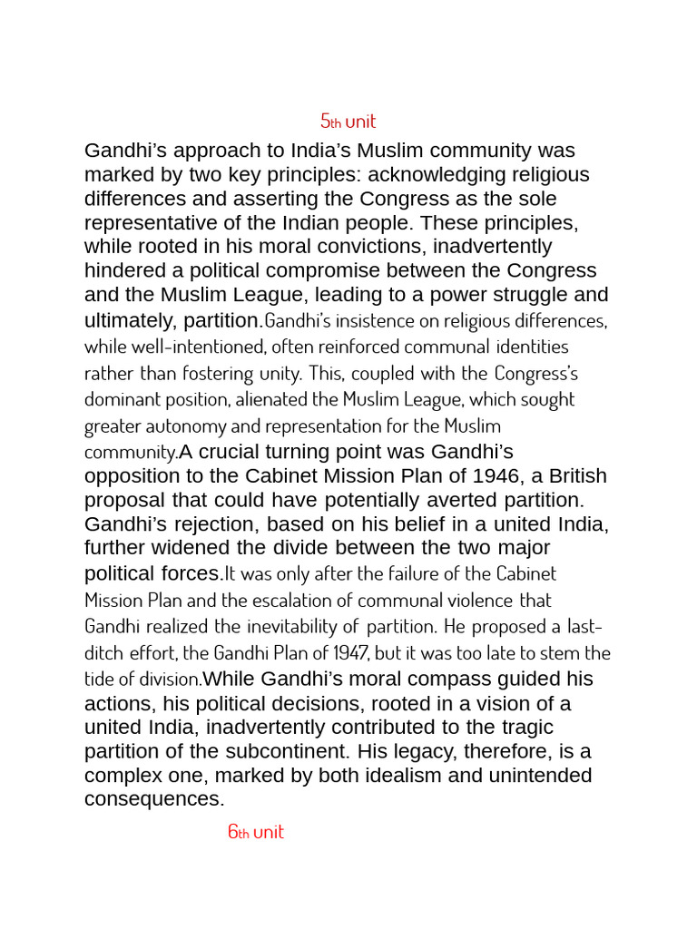 Gandhi's Complex Legacy | PDF | Mahatma Gandhi | Partition Of India