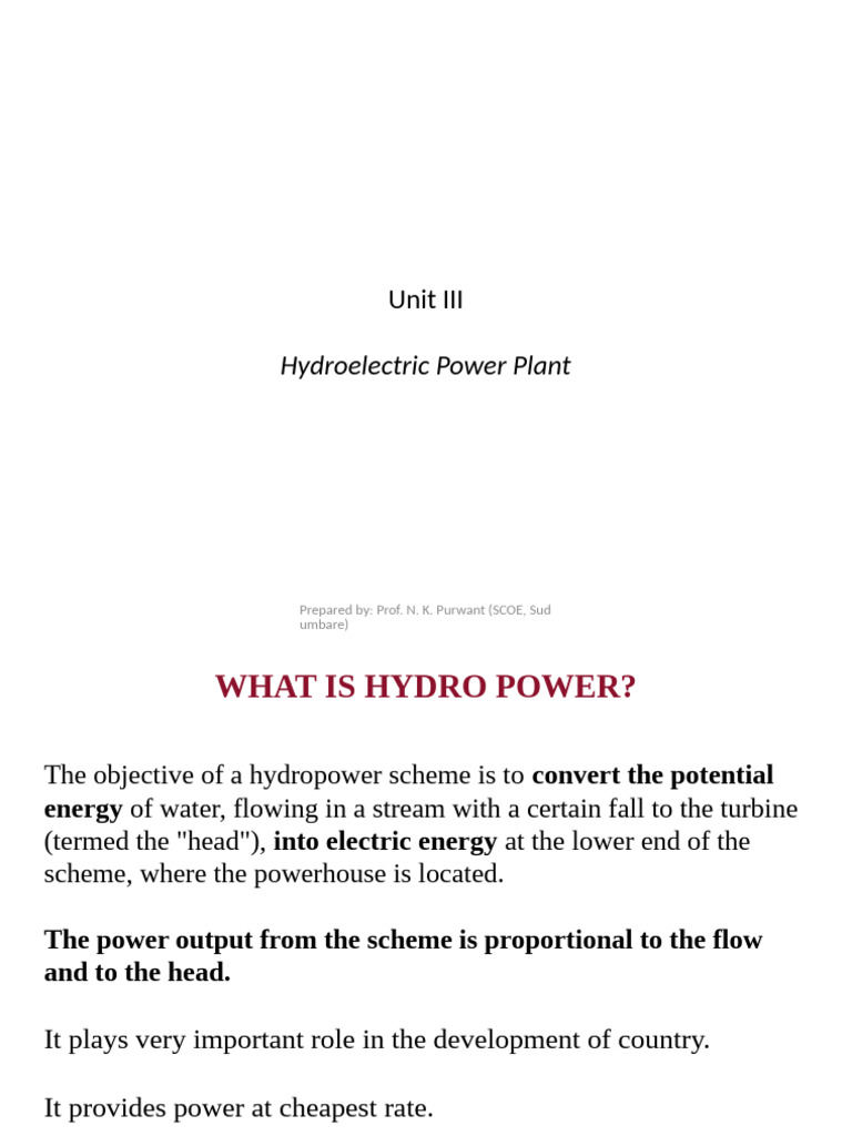 Hydroelectric Power Plant Overview | PDF | Hydroelectricity | Spillway