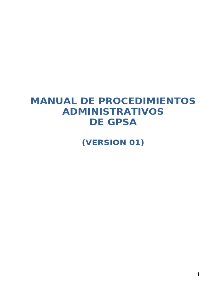 Manual de Procedimientos Administrativos GPSA | PDF | Estado financiero ...