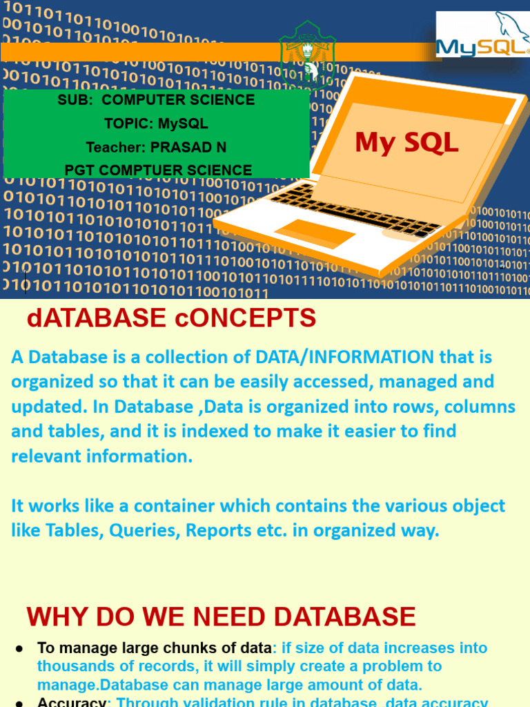 Class 12 Mysql | PDF | Relational Model | Databases
