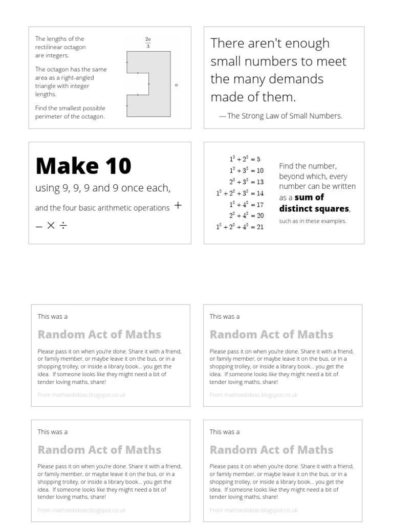 Random Acts of Maths 241-280 | PDF | Numbers | Mathematics