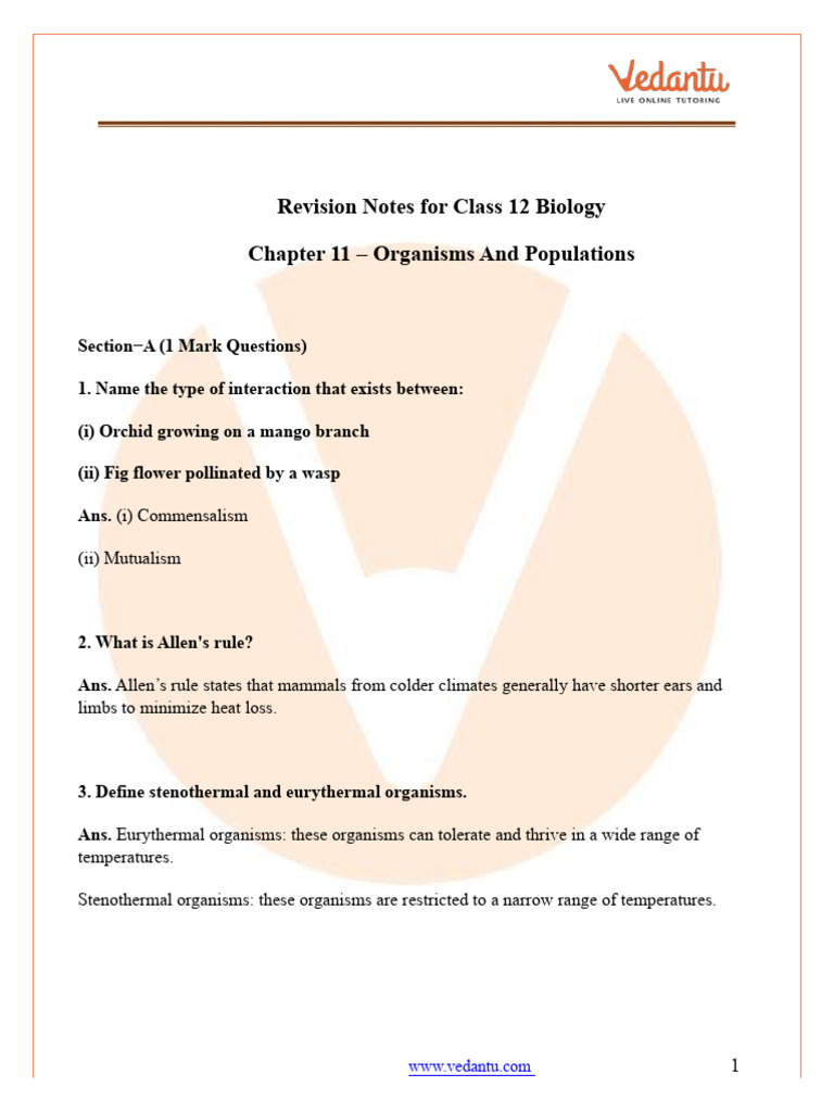 Organisms And Population Class 12 Ppt