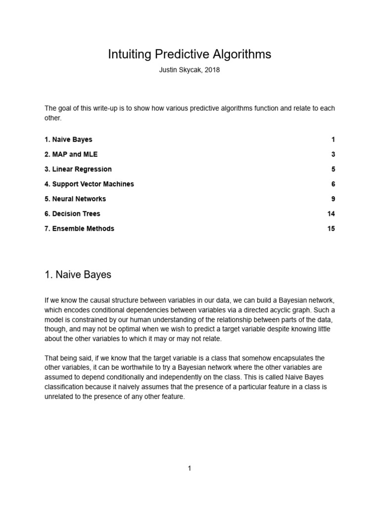 Understanding Predictive Algorithms | PDF | Support Vector Machine ...