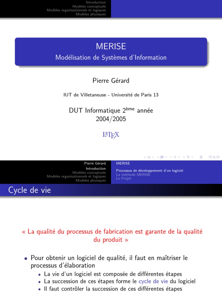 Méthode MERISE pour le développement logiciel | PDF | Développement de ...