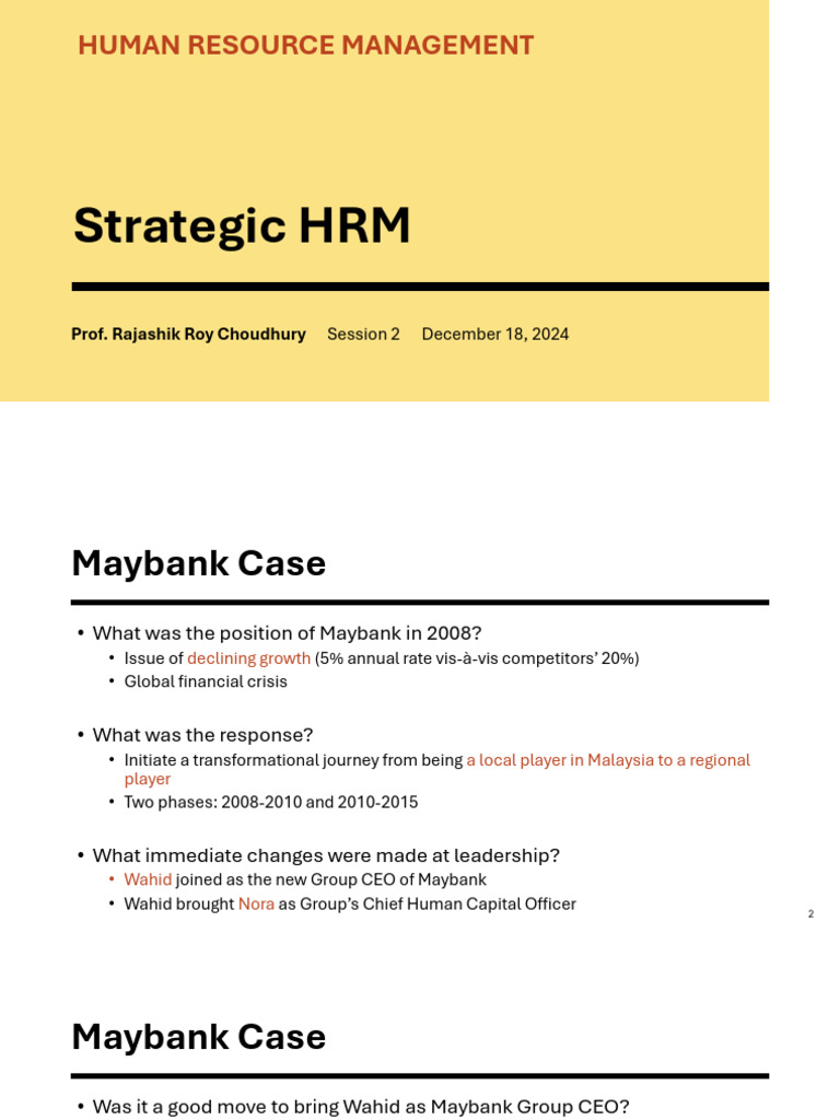 S2. Strategic HRM | PDF | Human Resource Management | Industrial ...
