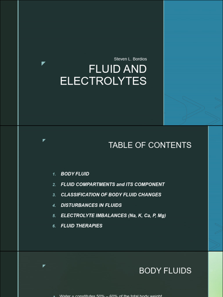 Fluid and Electrolyte Management Guide | PDF | Clinical Medicine ...
