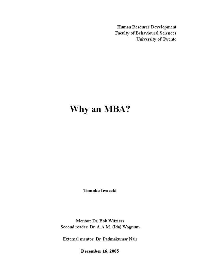 Why Pursue an MBA? An Analytical Study | PDF | Career & Growth | Computers
