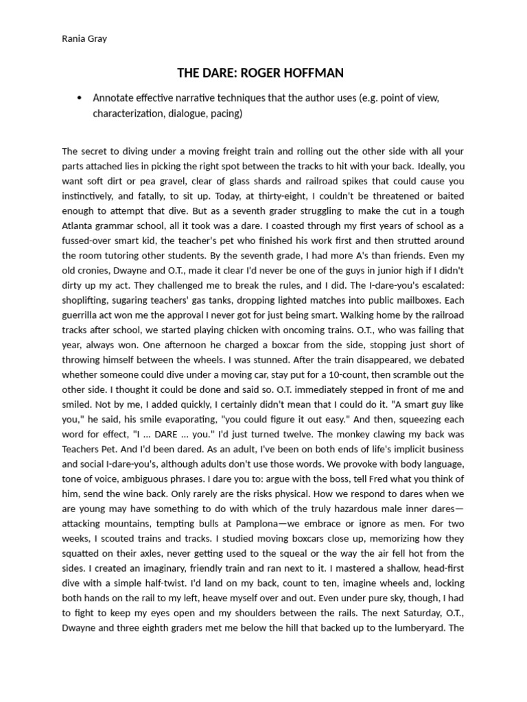 The Dare Annotations | PDF | Courage | Storytelling