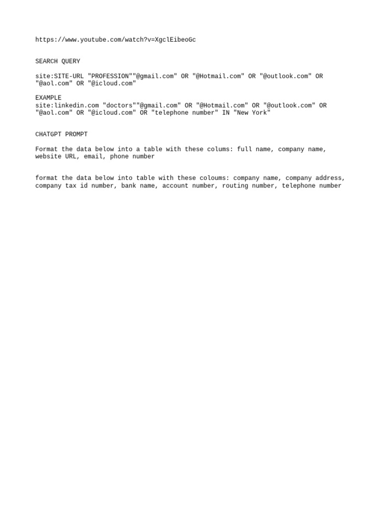Email Search Query for Professionals | PDF