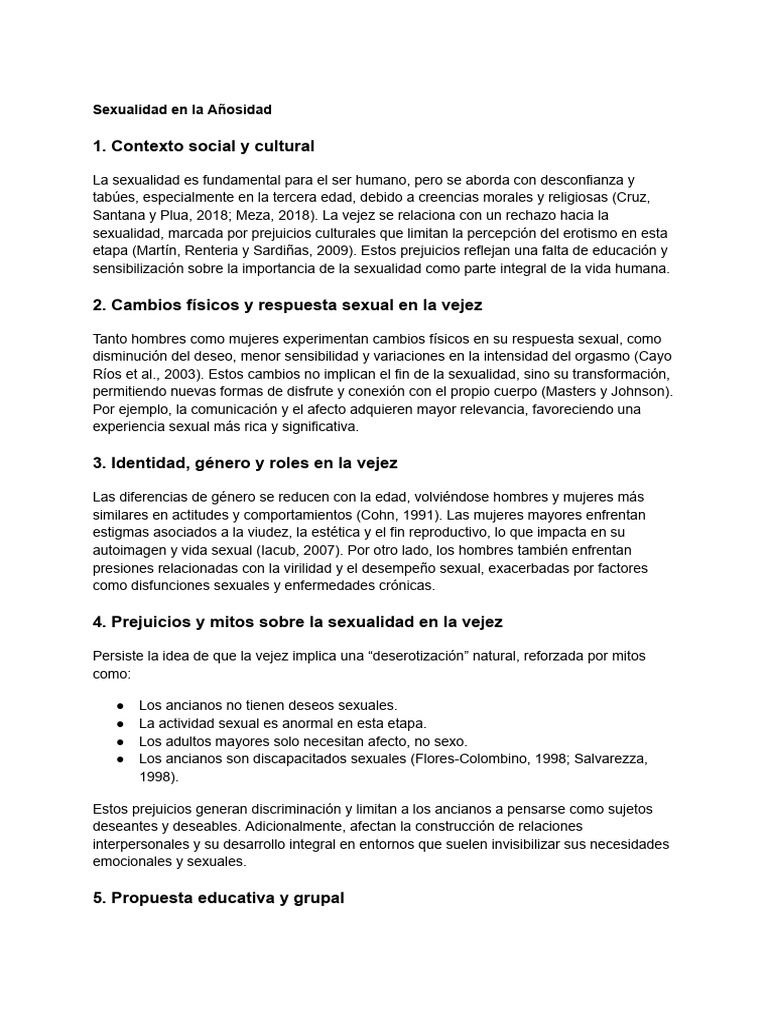 Sexualidad en la Tercera Edad: Mitos y Realidades | PDF | Vejez | La ...