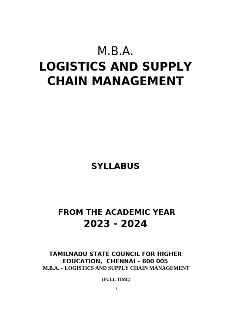 Mba Logistics and Supply Chain Management | PDF | Macroeconomics ...