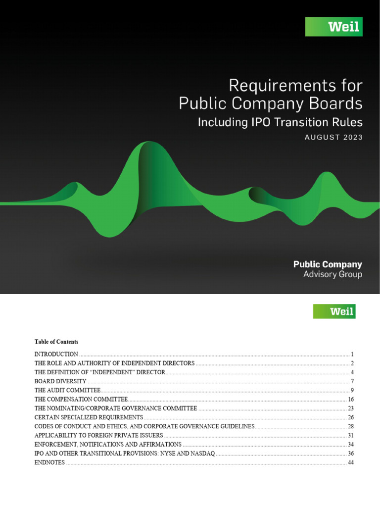 NYSE and Nasdaq Board Requirements Guide | PDF | Audit Committee | Audit