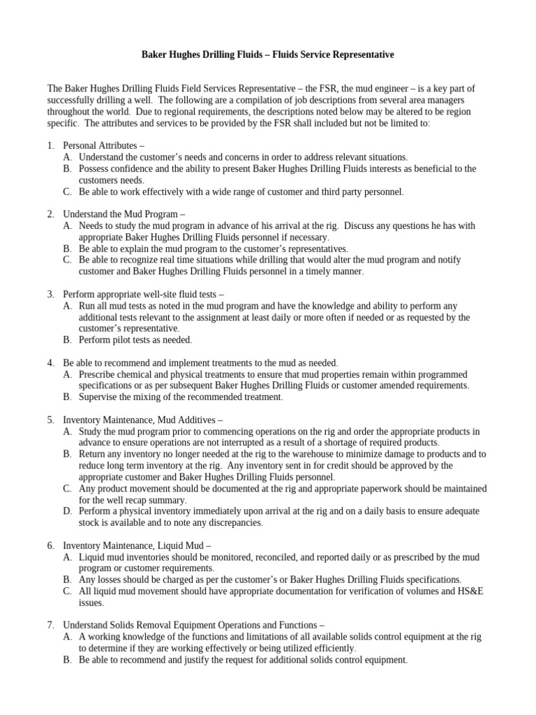 FSR - Job Description | PDF | Inventory