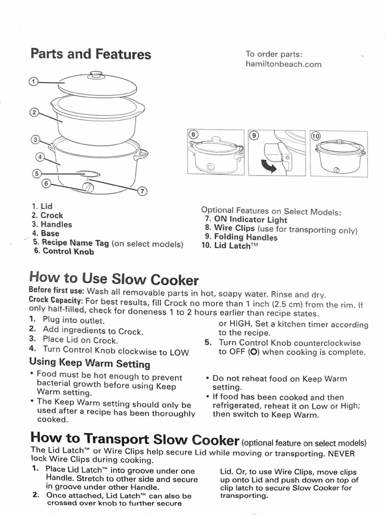Slow cooker instructions | PDF