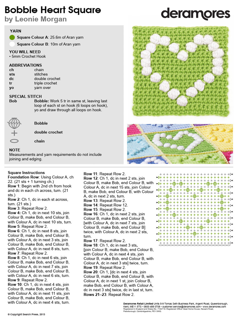 Bobble Heart Blanket Free Pattern | PDF | Crochet | Knitting