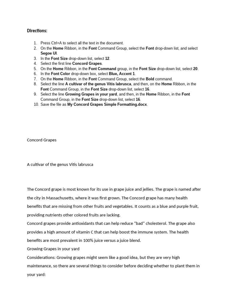 Concord Grapes: Formatting & Care Guide | PDF | Grape | Vitis