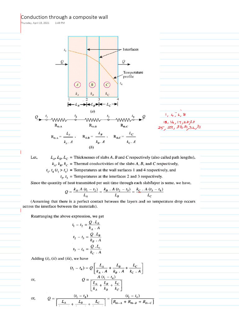 Conduction Through A Composite Wall | PDF