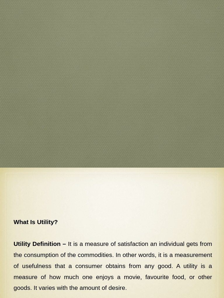 Utility-Types Measurement PPT | PDF | Utility | Economics