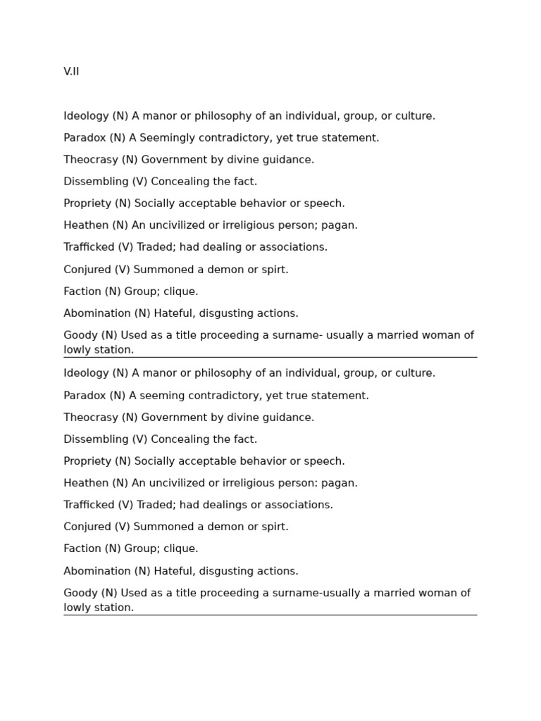 Vocabulary for Historical Texts | PDF