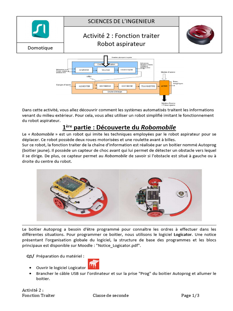 Programmation du Robomobile en Logicator | PDF | Robot | Robotique