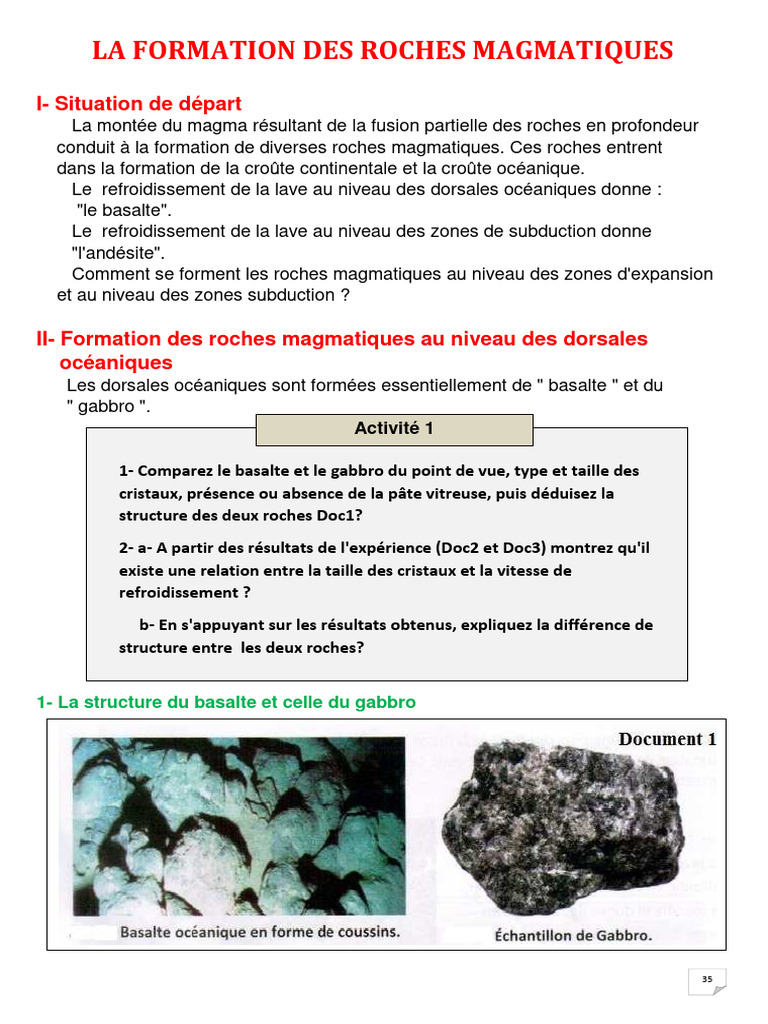 Formation des Roches Magmatiques | PDF | Magma | Granit