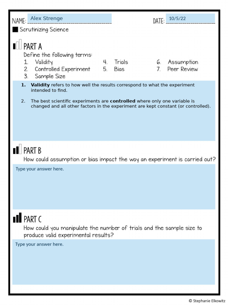Scrutinizing Science Bell RInger Fillable Slide | PDF