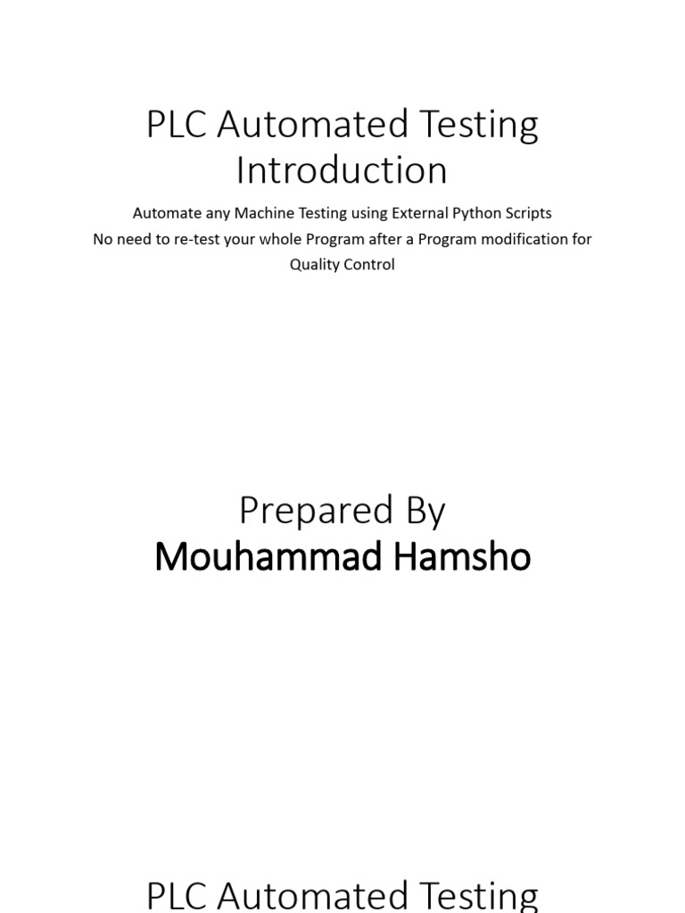 PLC Automated Testing with Python Scripts | PDF