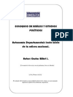 Autonomías Departamentales: Lento Inicio de La Odisea Nacional