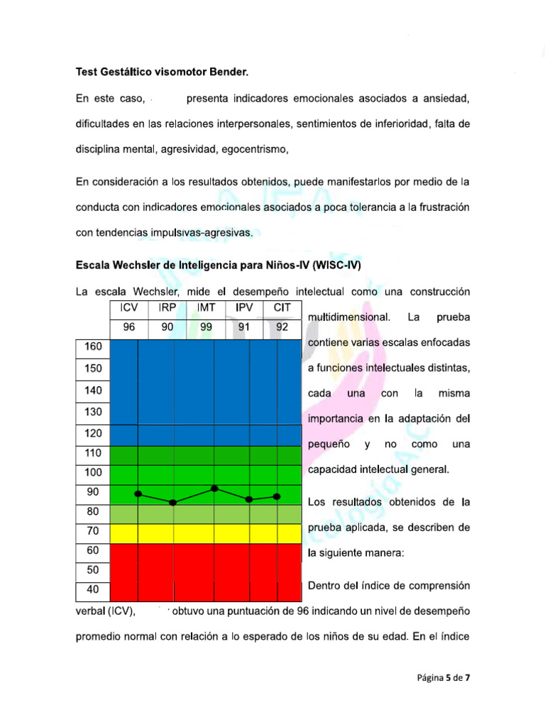 Ejemplo Redacción WISC IV | PDF
