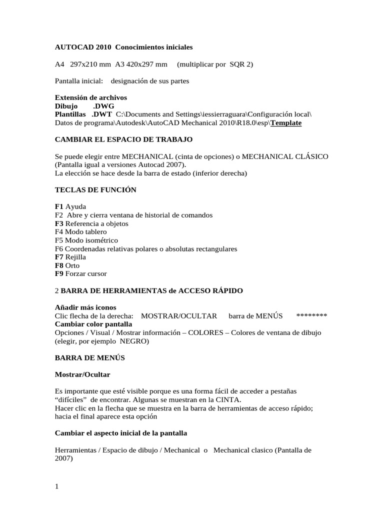 Guía Básica de AutoCAD 2010 | PDF | Cad automático | Dibujo
