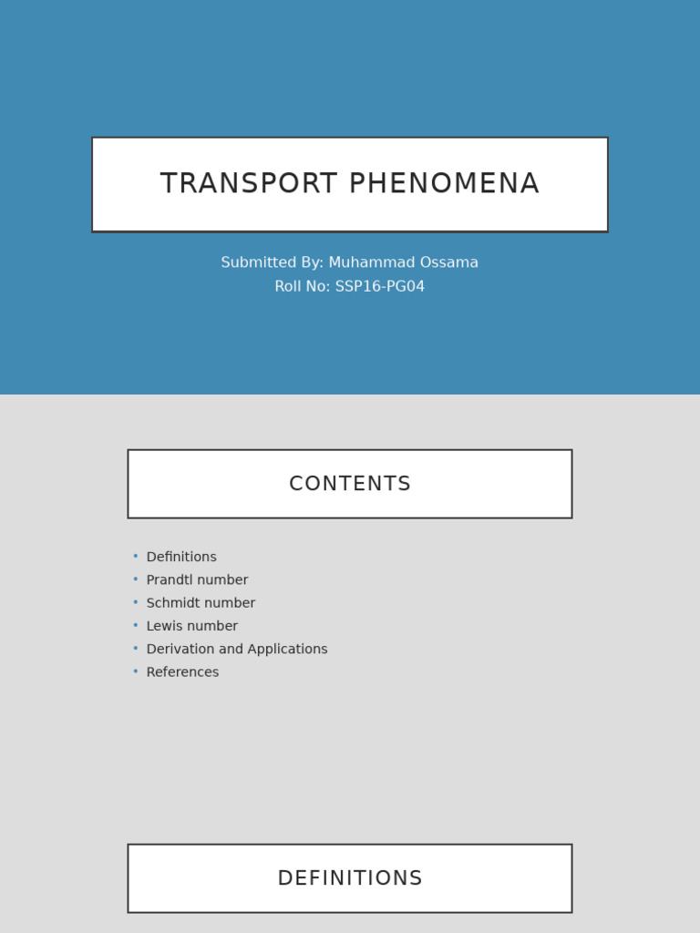 Transport Phenomena Presentation | PDF | Boundary Layer | Transport ...
