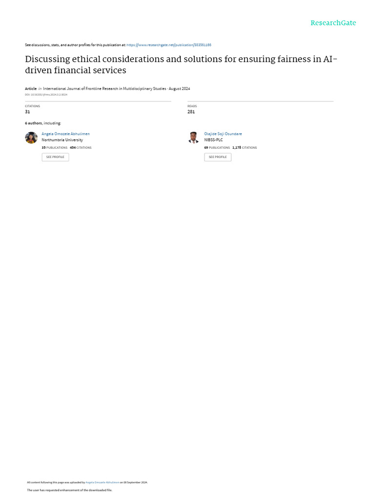 Discussing Ethical Considerations and Solutions Fo | PDF | Artificial ...
